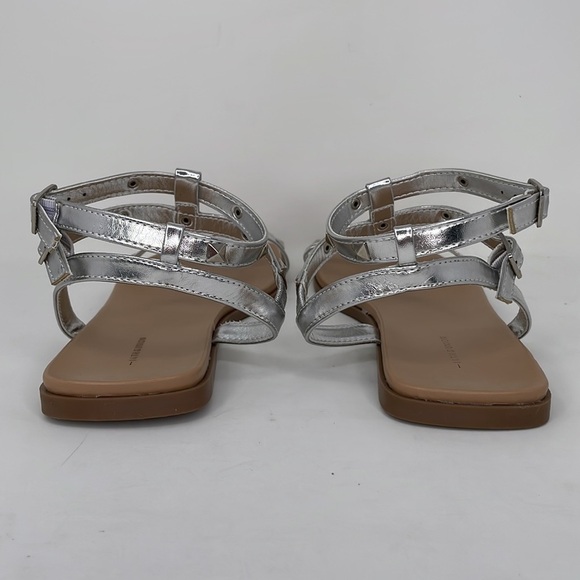 14th & Union Finley NWOT Nordstrom Gladiator Sandals Strappy Silver Size 8.5 - Picture 9 of 11